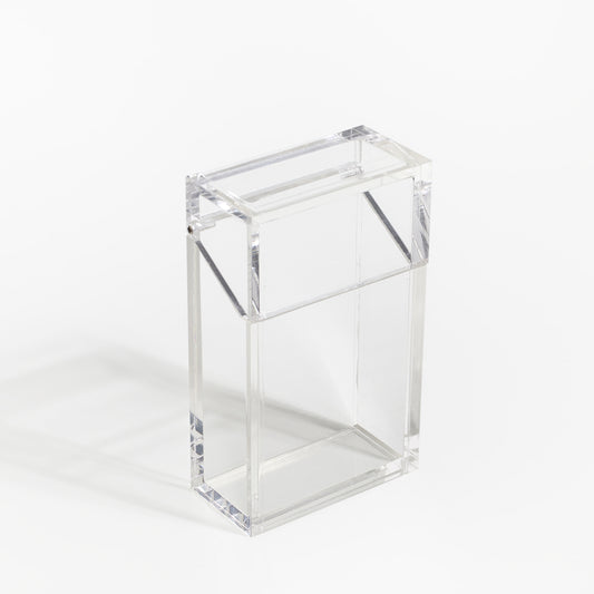 ACRYLIC CASE SHAPED LIKED A CIGARETTE CASE.